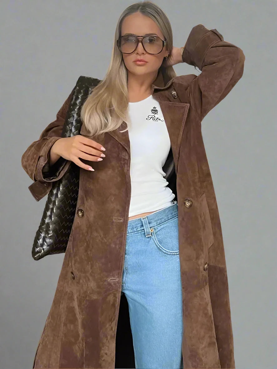 Gia Faux Suede Long Jacket