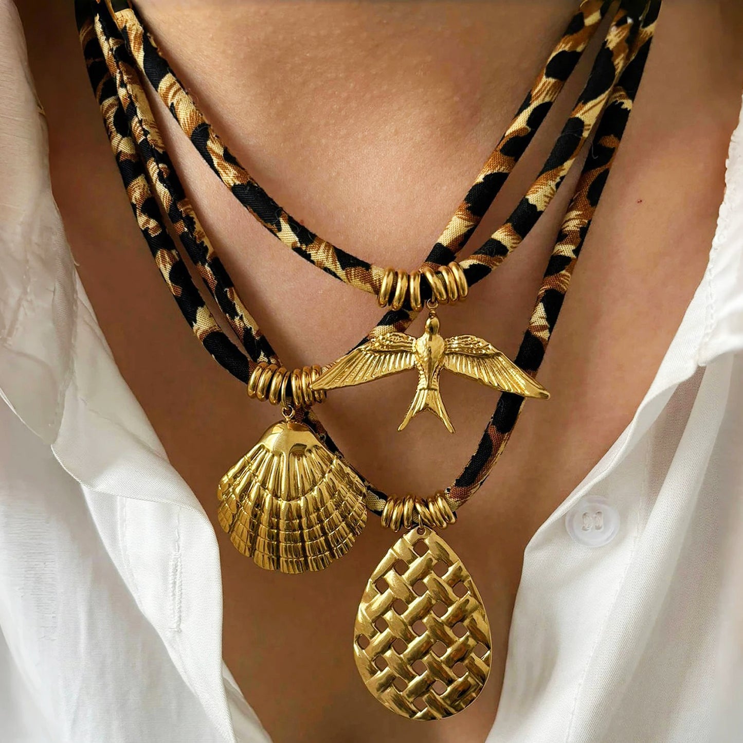 Veradine Leopard Charm Necklace